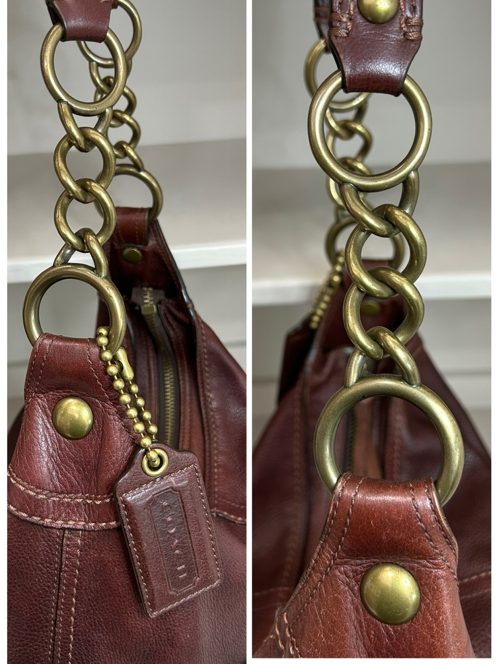 Coach Bleecker Soft Milled Cowhide Woven Pocket Hobo Tattersall Y2K Shoulder Bag - Picture 12 of 17